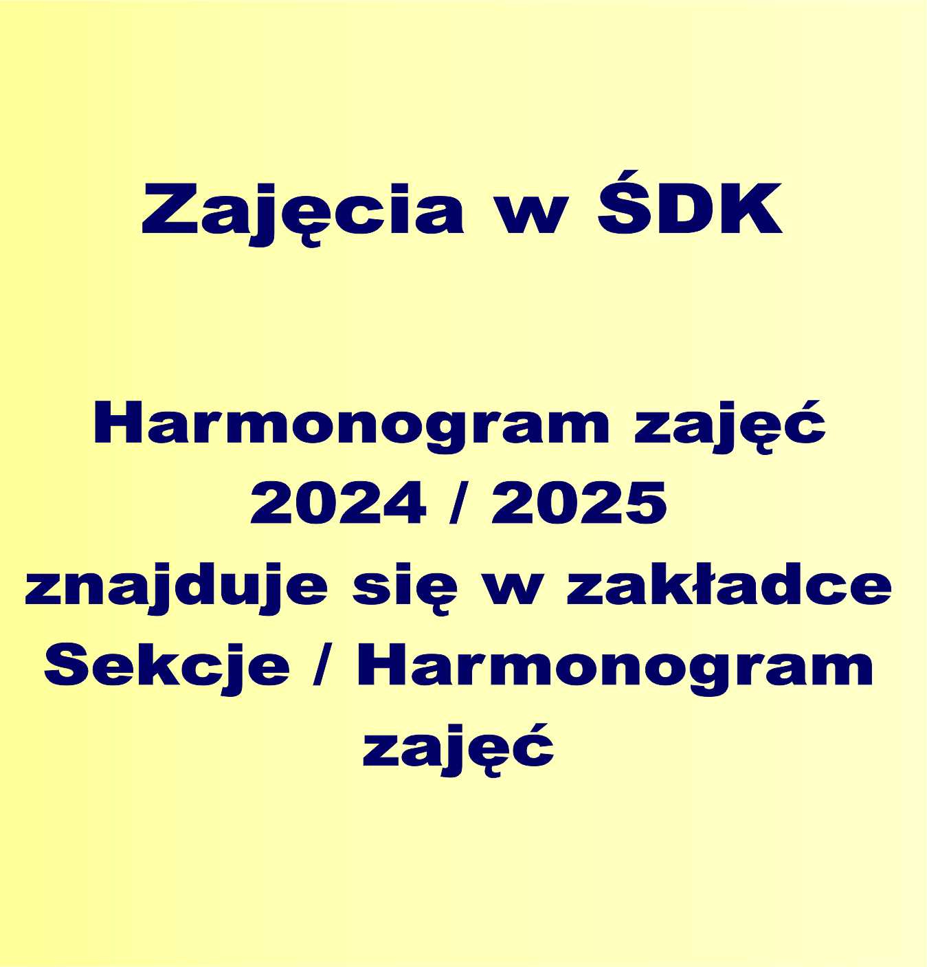 Harmonogram zajęć 2024 2025