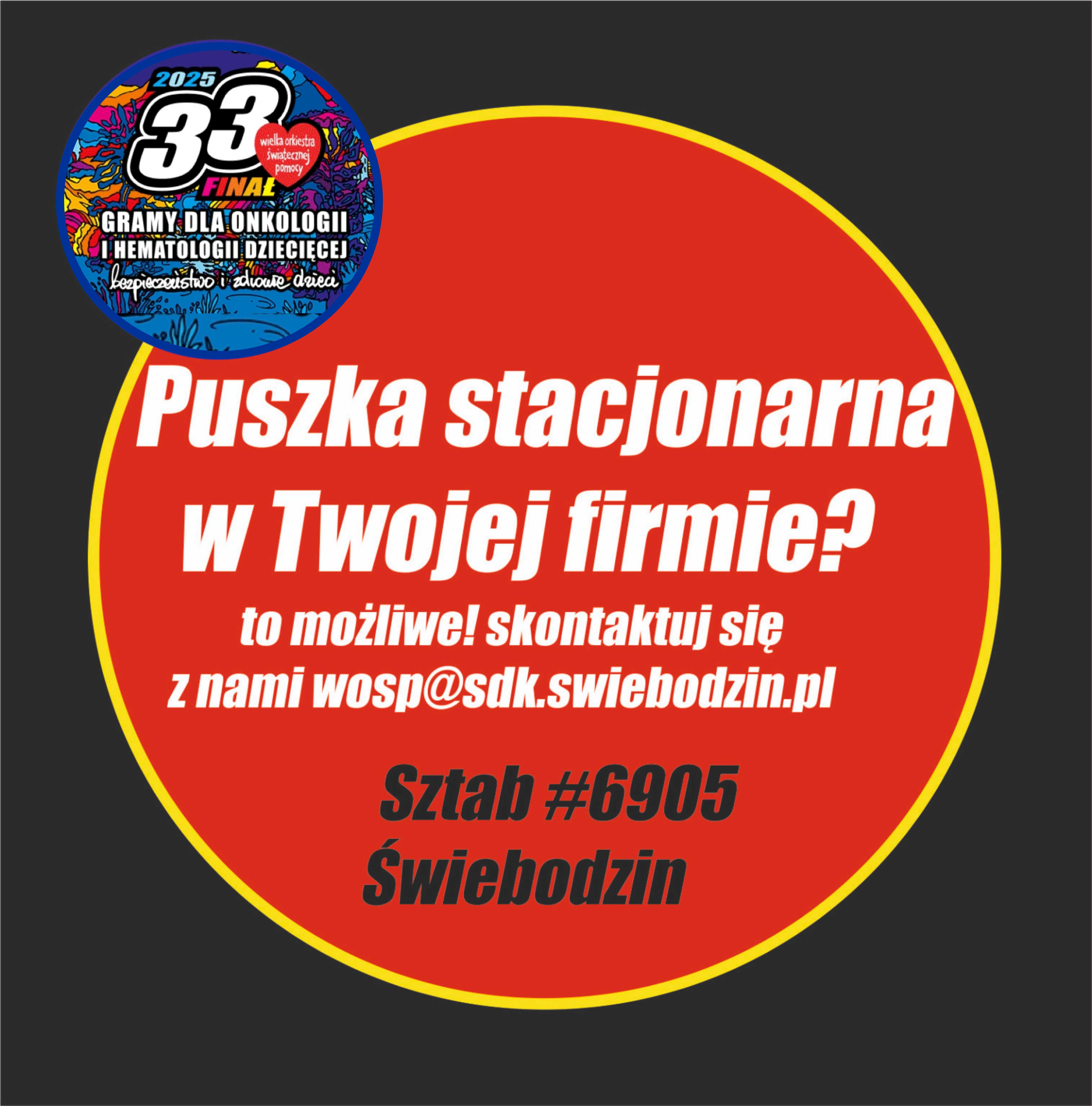 33 Finał WOŚP 2025 puszka stacjonarna